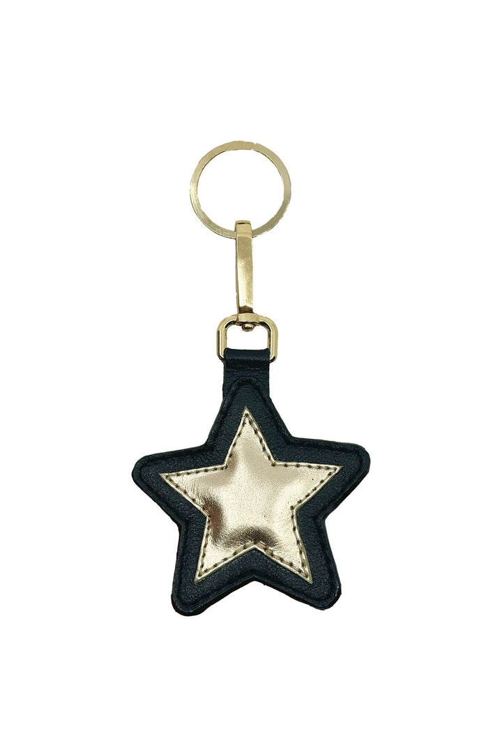 Star Keyring Soft Leather Black Accessories