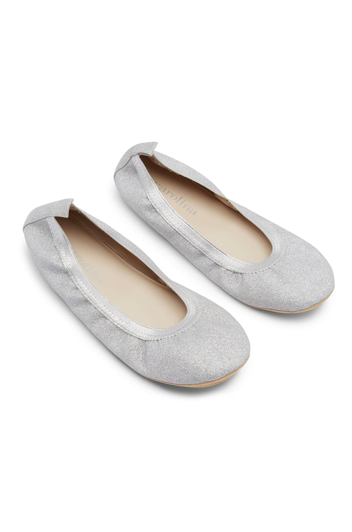 Talia Sparkle Ballet Flats Silver Shoes