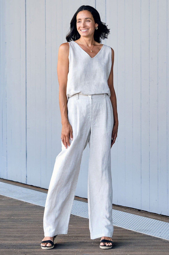 Sharon Linen Pants Oatmeal Pants