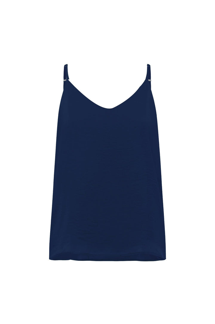 Ana Camisole Top Navy with V Neck Tops