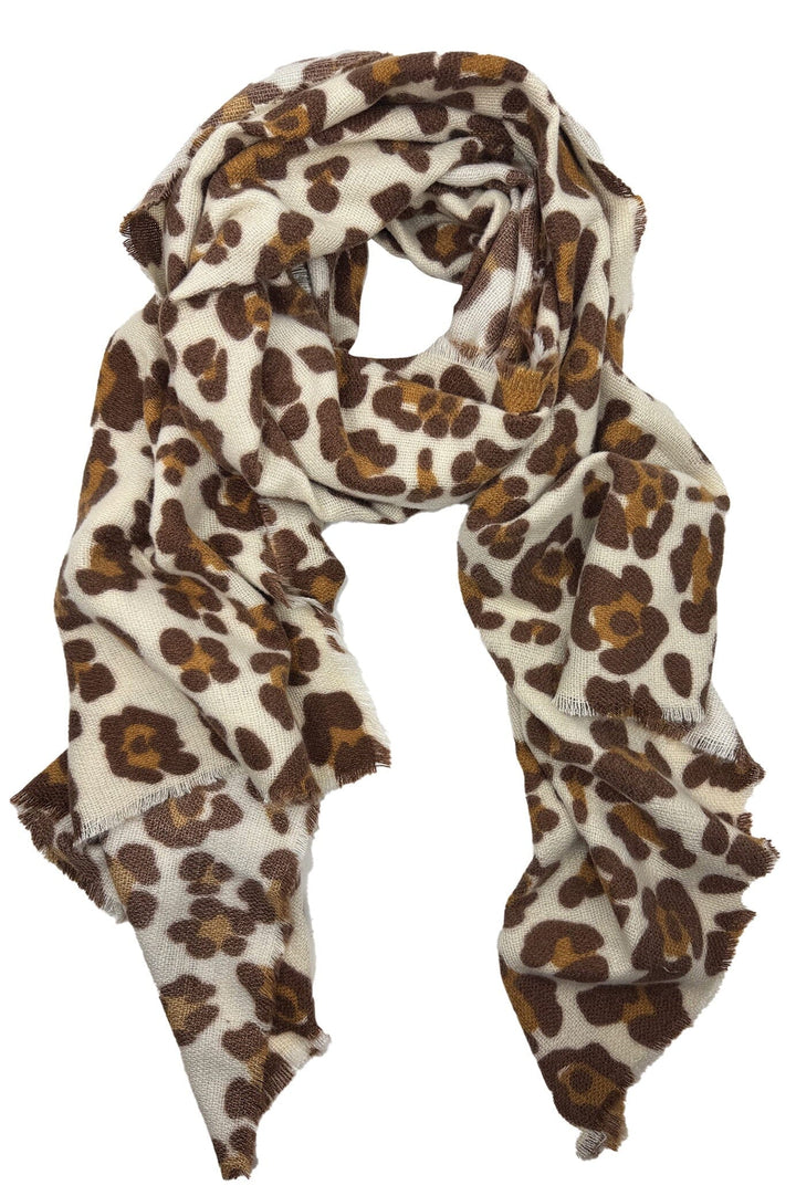 Safiya Animal Print Scarf Brown Scarves