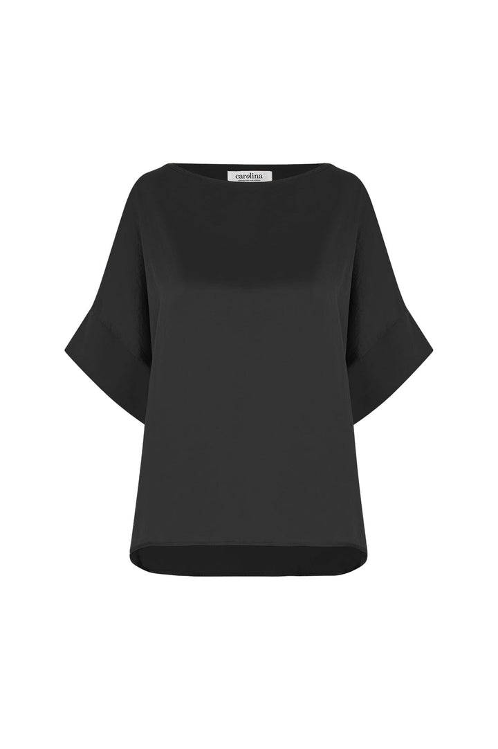 Bianca Short Sleeve Top Black Tops