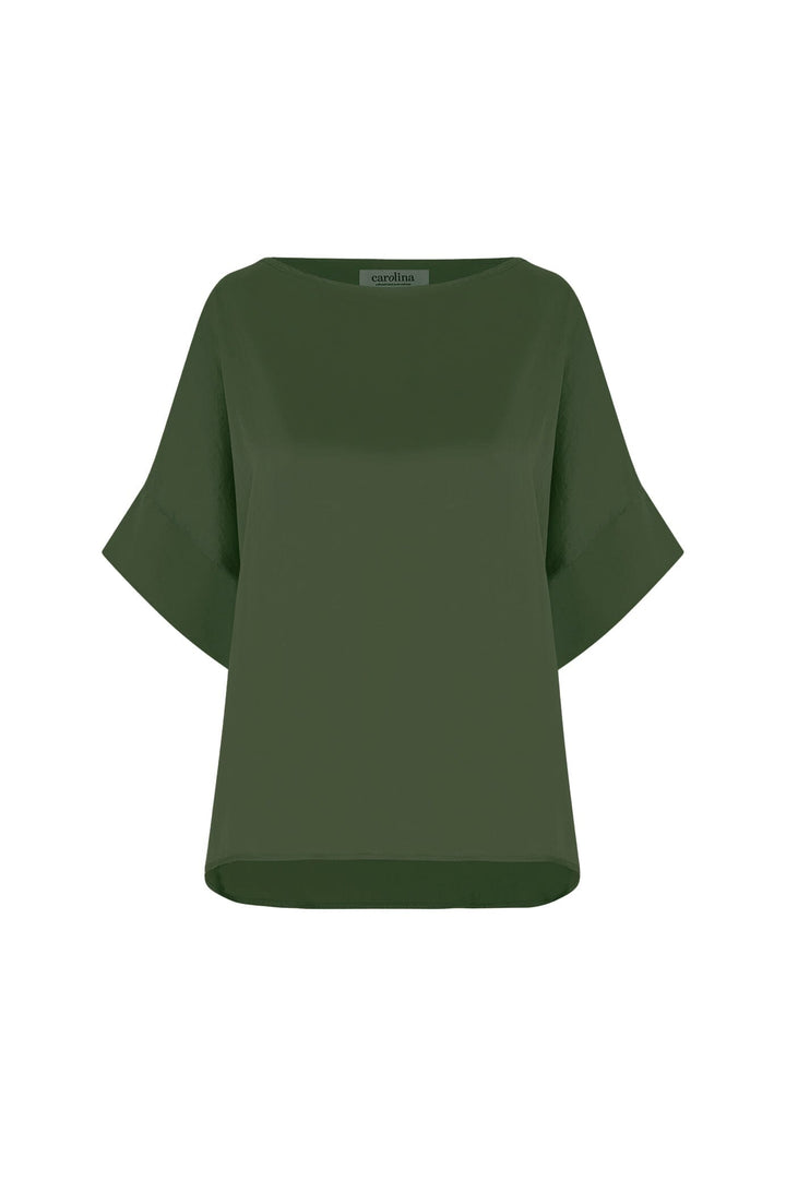 Bianca Short Sleeve Top Olive Tops