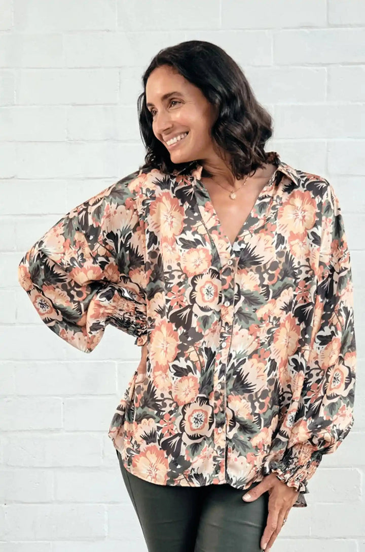 Claudia Collared Long Sleeve Top Tops