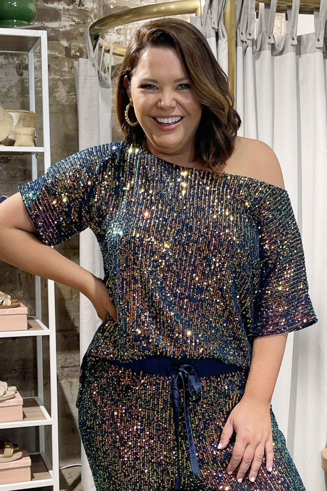 Cynthia Round Neck Top Multi Tops