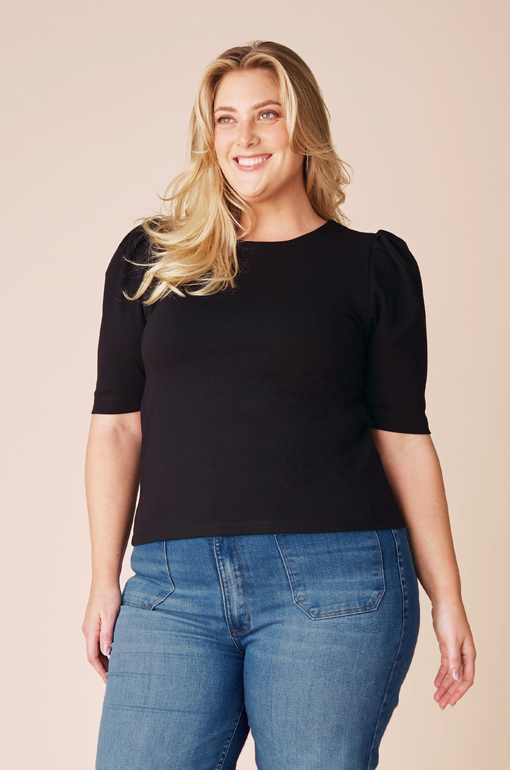 Hazel Short Sleeve Top Black Tops