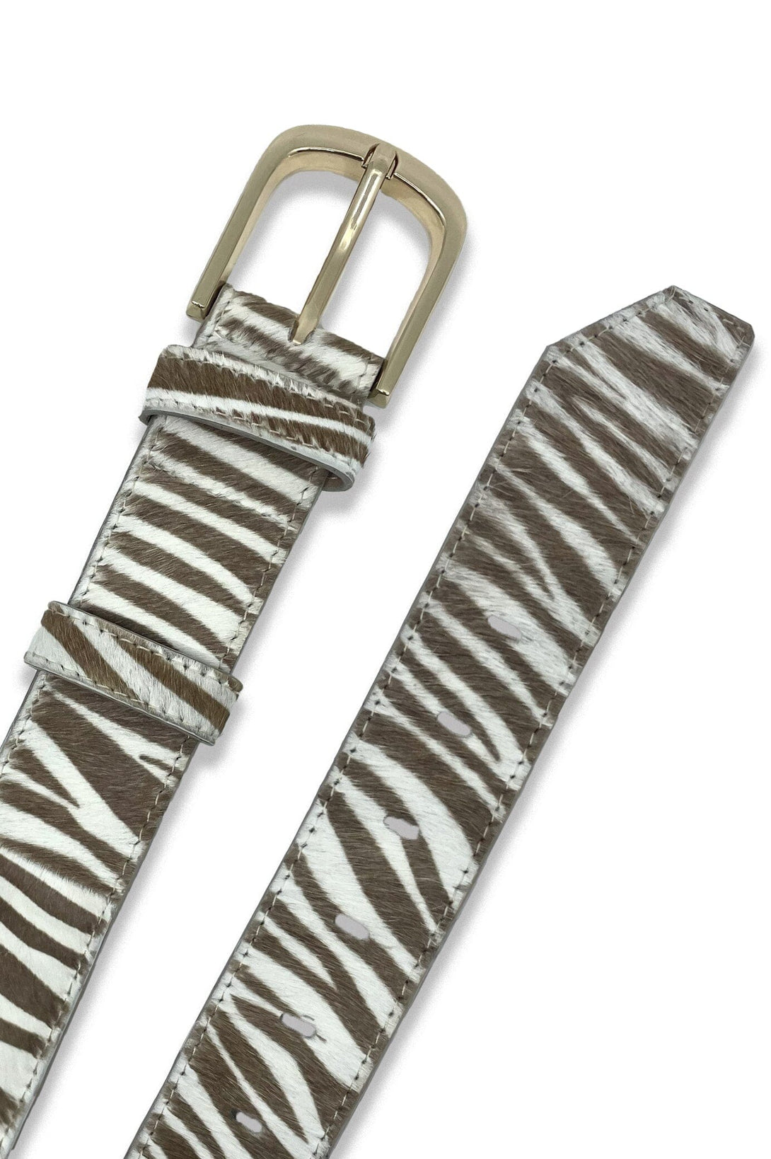 Jeans Belt Cowhide Leather Almond Zebra Belts