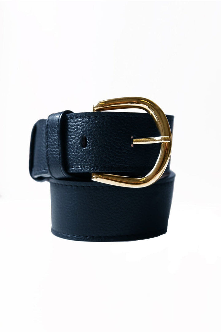 Jeans Belt Navy Soft Leather-Pre Order Leather