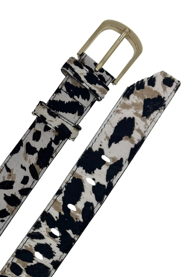 Jeans belt Natural & Black Cowhide Belts