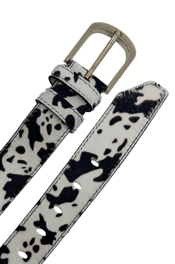 Jeans Belt Black and White Print Belts