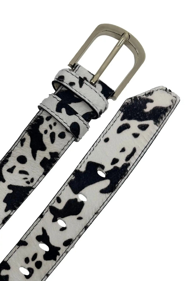 Jeans Belt Black and White Print Belts