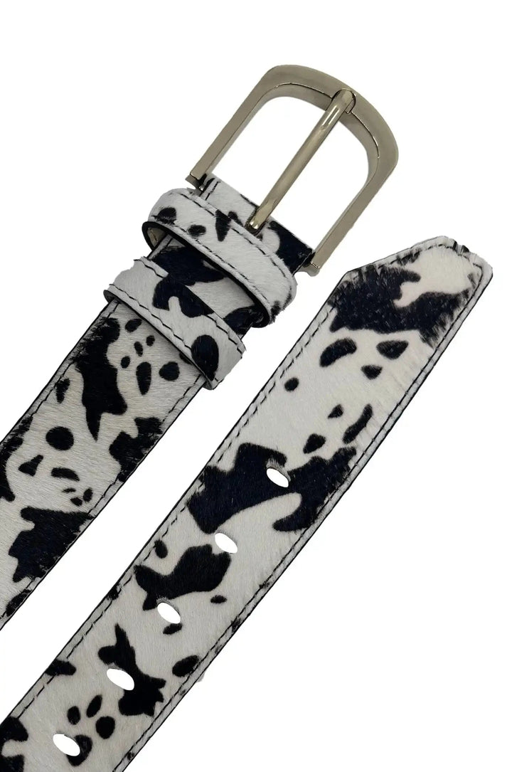 Jeans Belt Black and White Print Belts