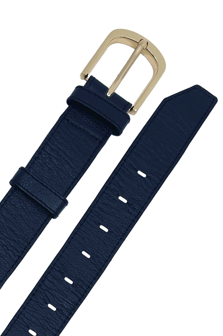 Jeans Belt Navy Soft Leather-Pre Order Leather