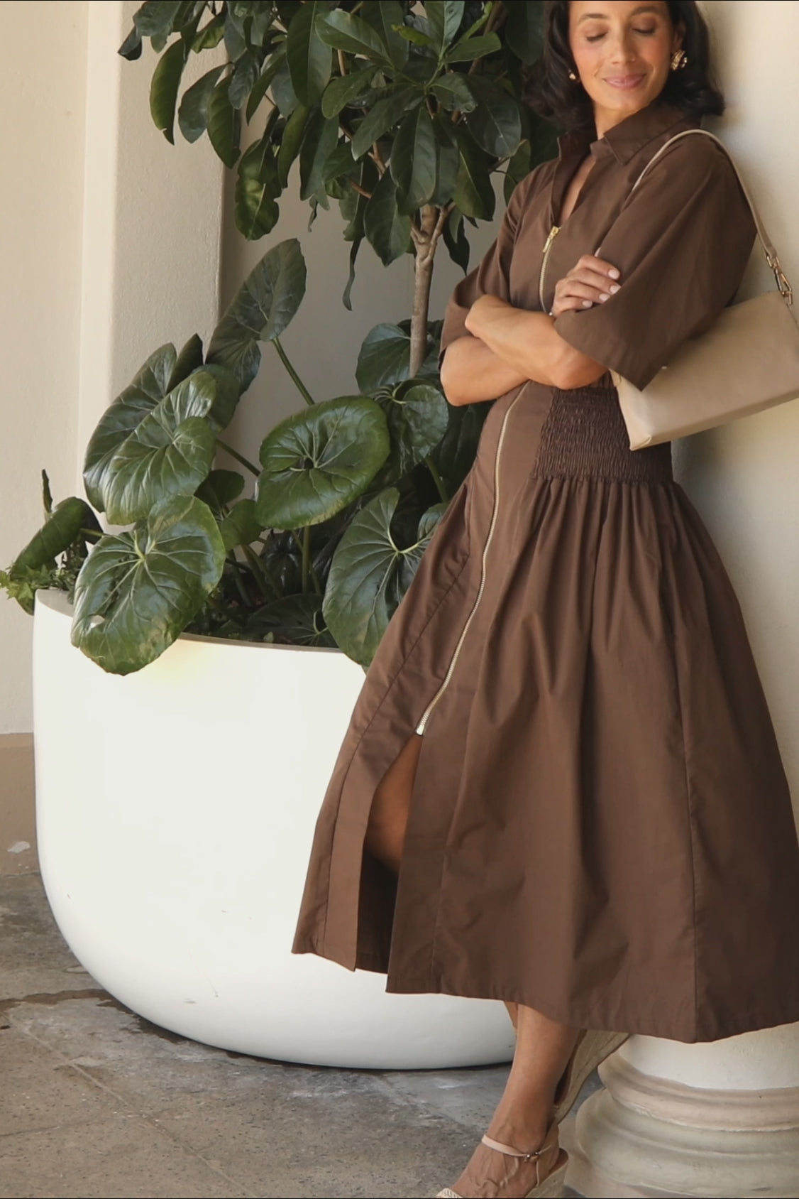 laura dress SS Brown