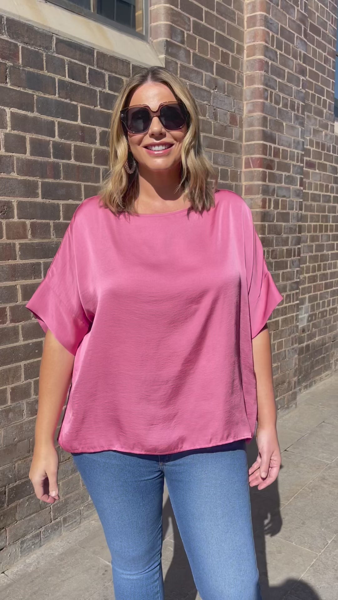Bianca Short Sleeve Top Pink