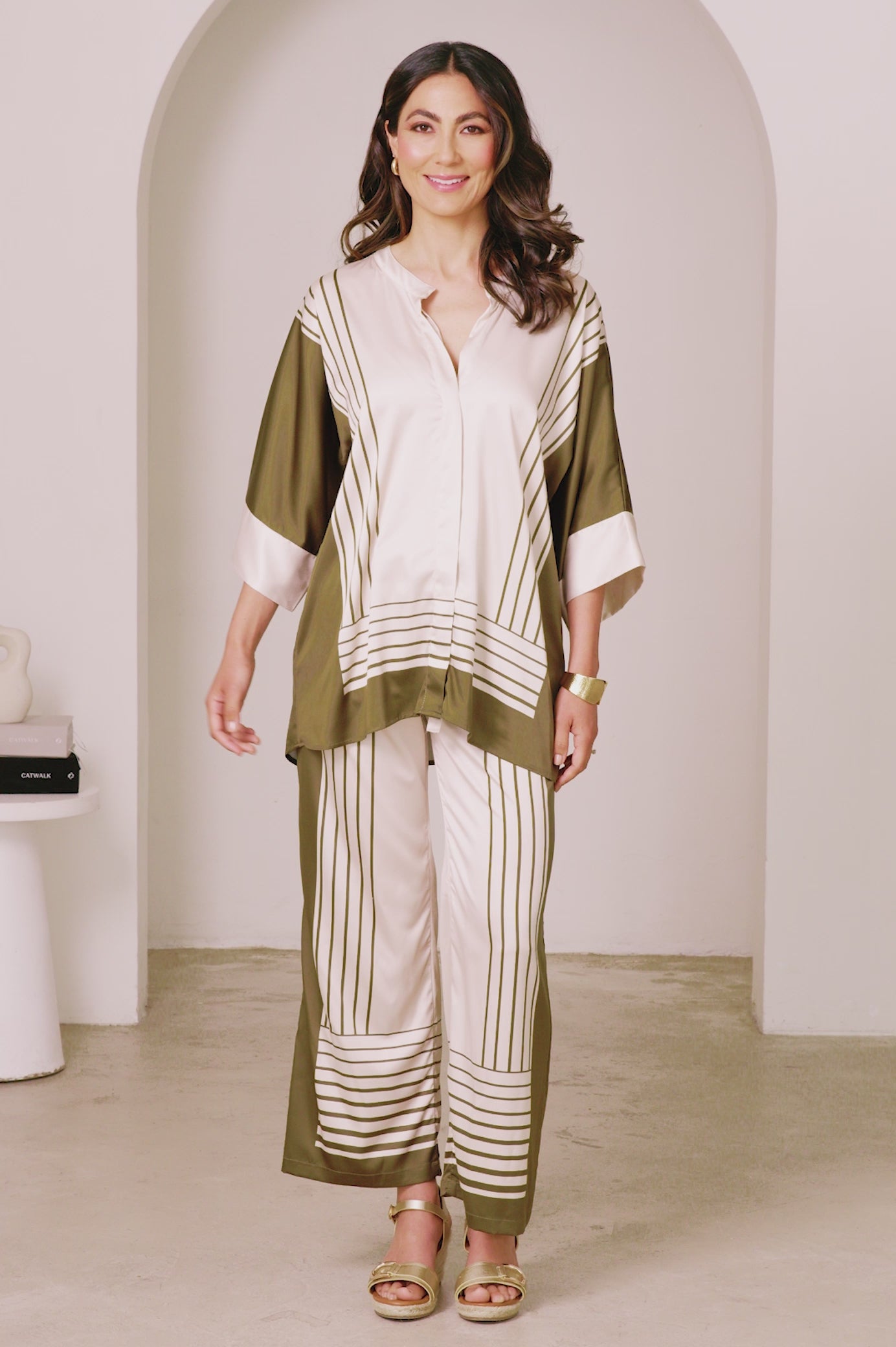 Clara Short Sleeve Shirt in Olive- Pre Order