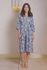 Sylvie Mid Sleeve Midi Dress Blue Floral FINAL product video at Carolina