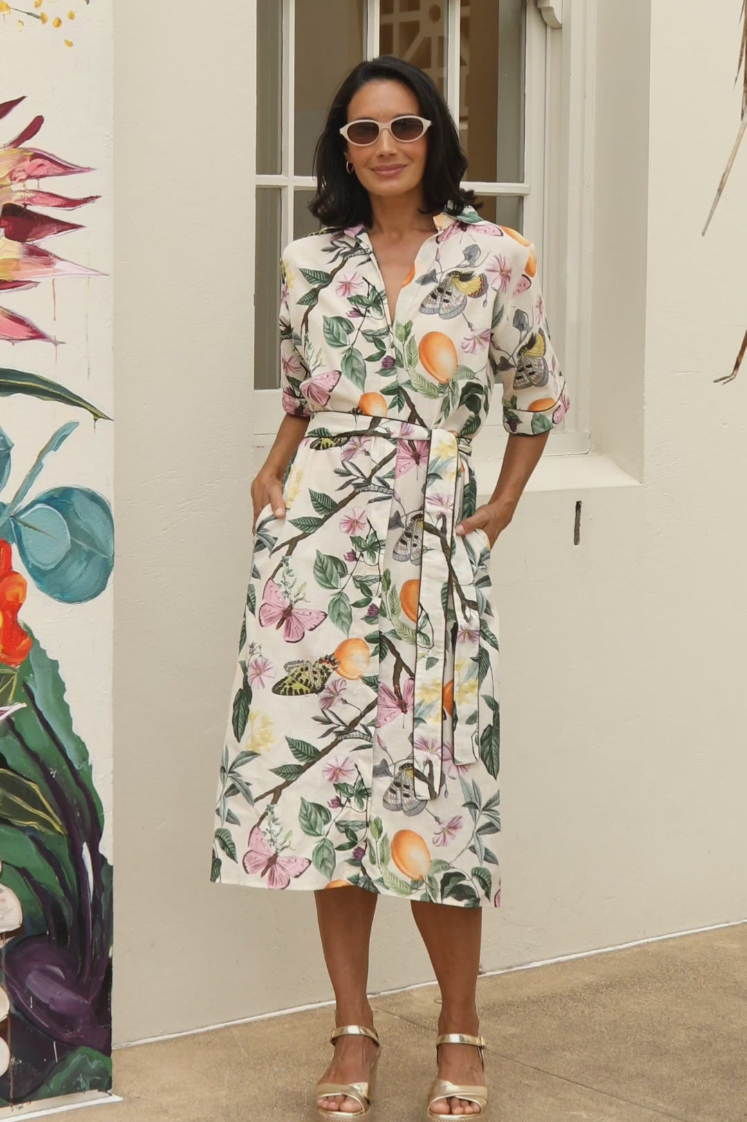 Botanica Short Sleeve Collared Dress