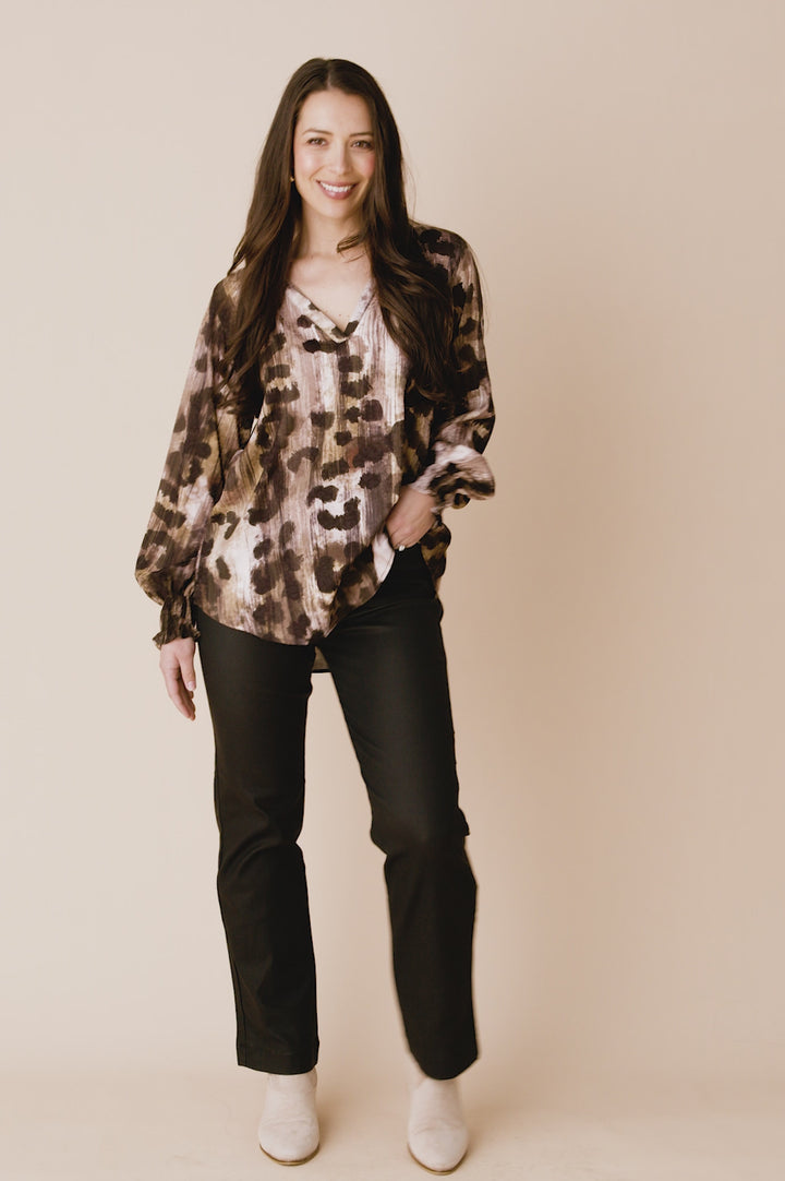 Dasha V Neck Animal Print Long Sleeve Top product image from Carolina