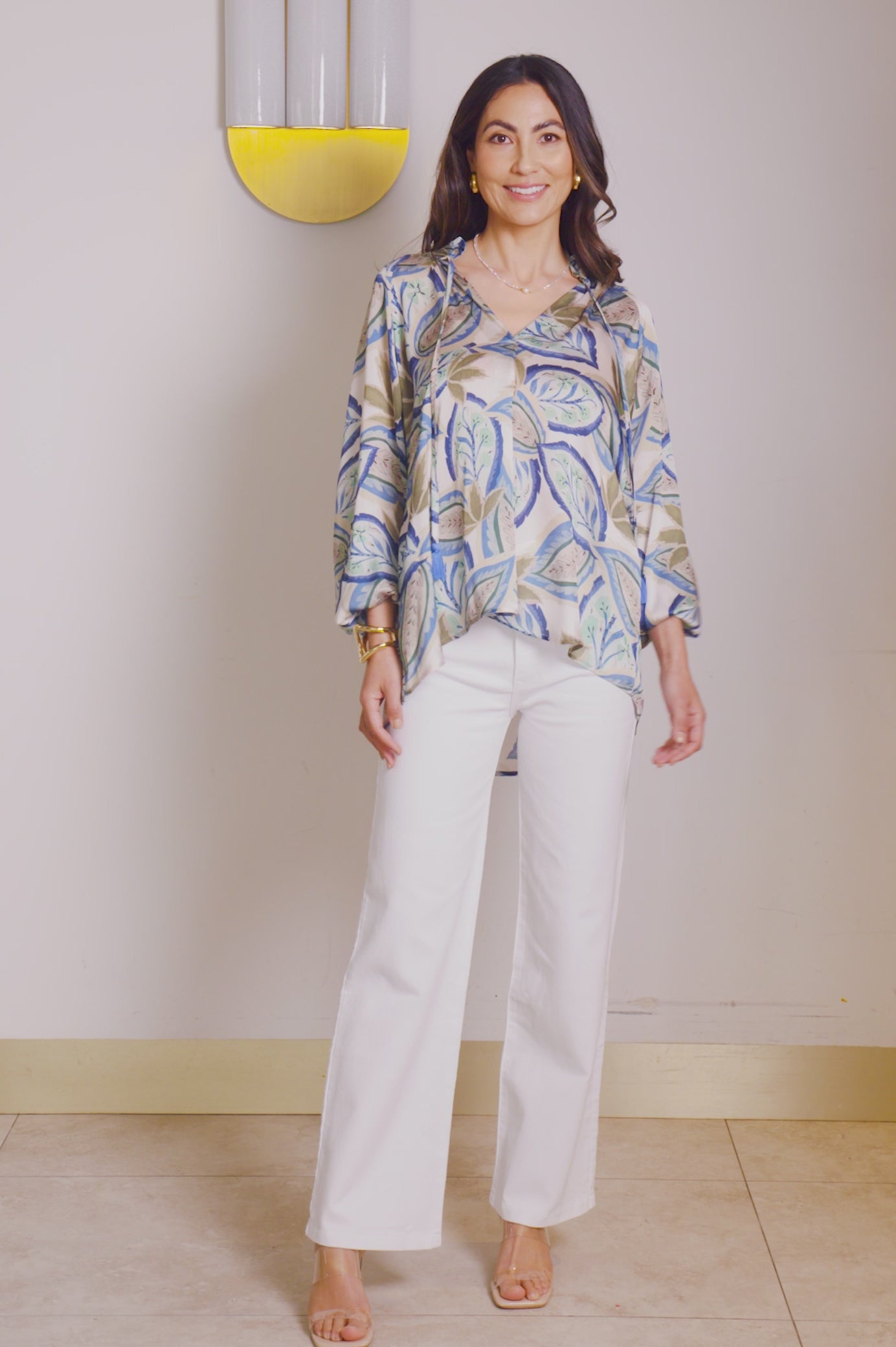 Kiara Long Sleeve Top Green and Blue product video from Carolina