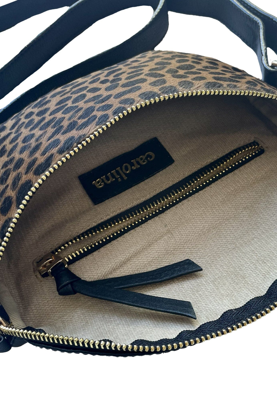 Ramona Mini Leather Handbag Black Giraffe Leather