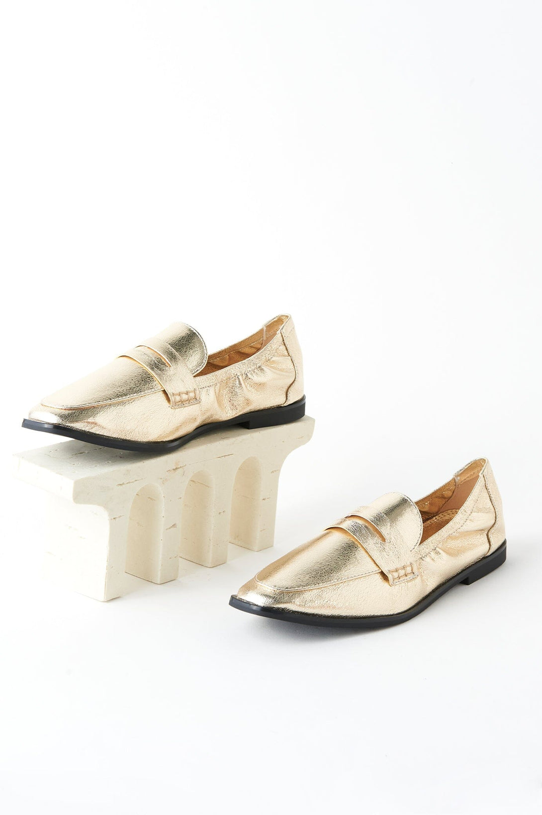 Sonia Loafers Gold Shoes