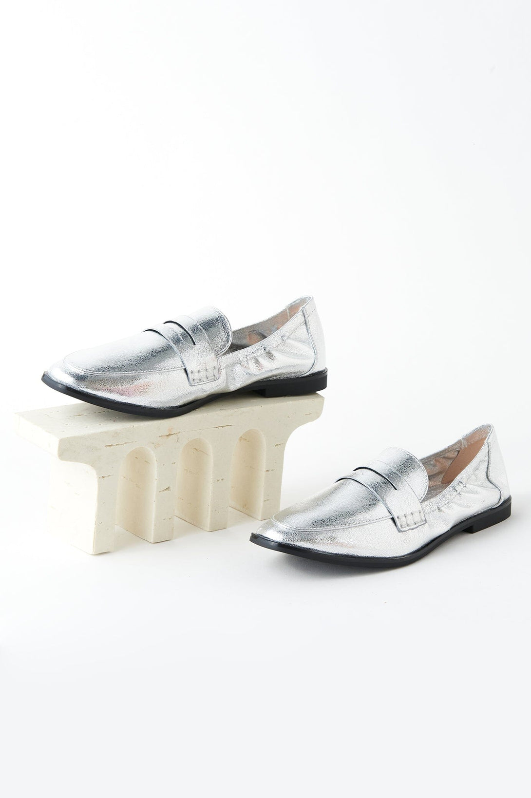 Sonia Loafers Silver Shoes