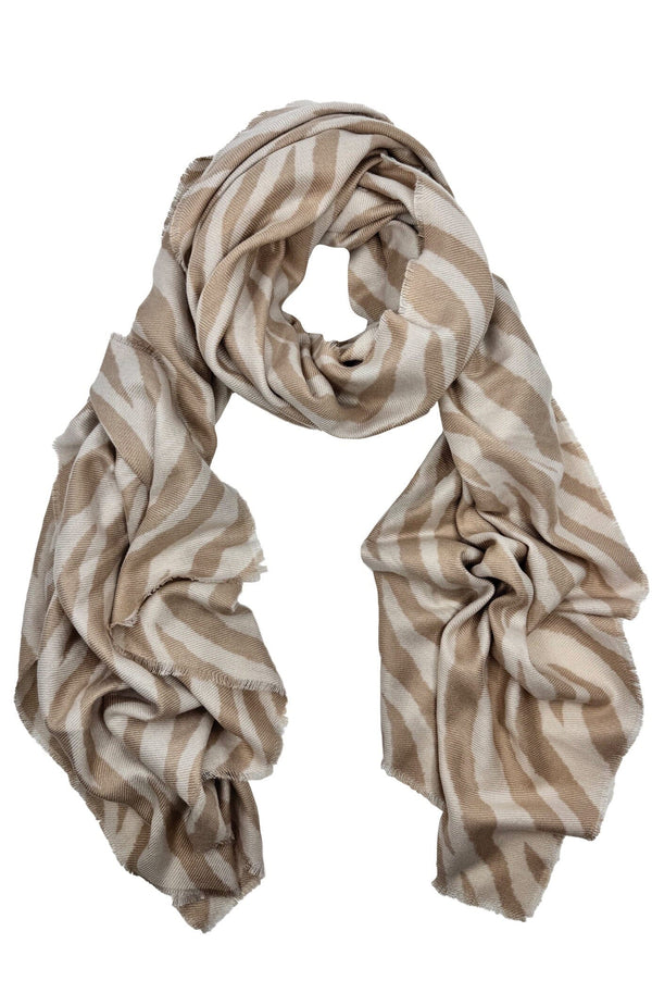 Kesia Animal Print Scarf Camel Scarves
