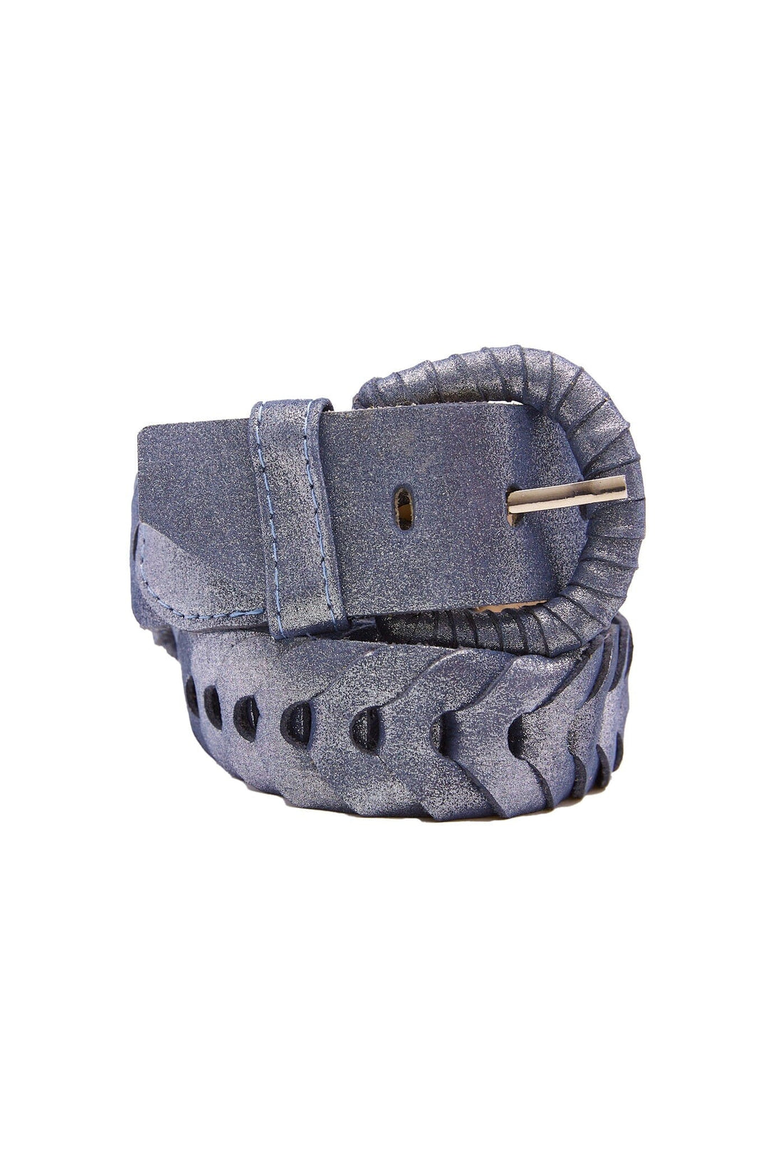 Plaited Jeans Belt Metallic Navy Belts