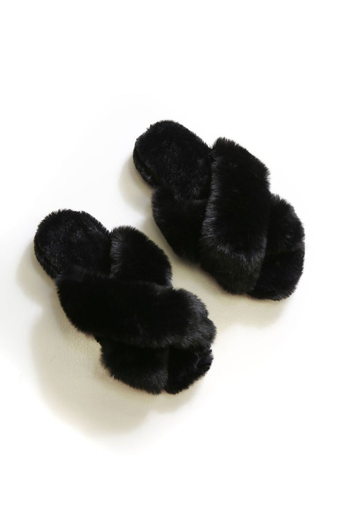 Nadia Fur Slipper in Black Shoes