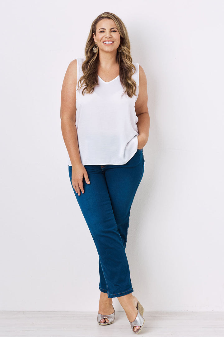 Zoe Sleeveless Top White Tops