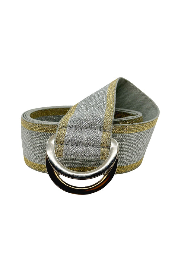 Torianna Double Buckle Metallic Belt Silver Belts