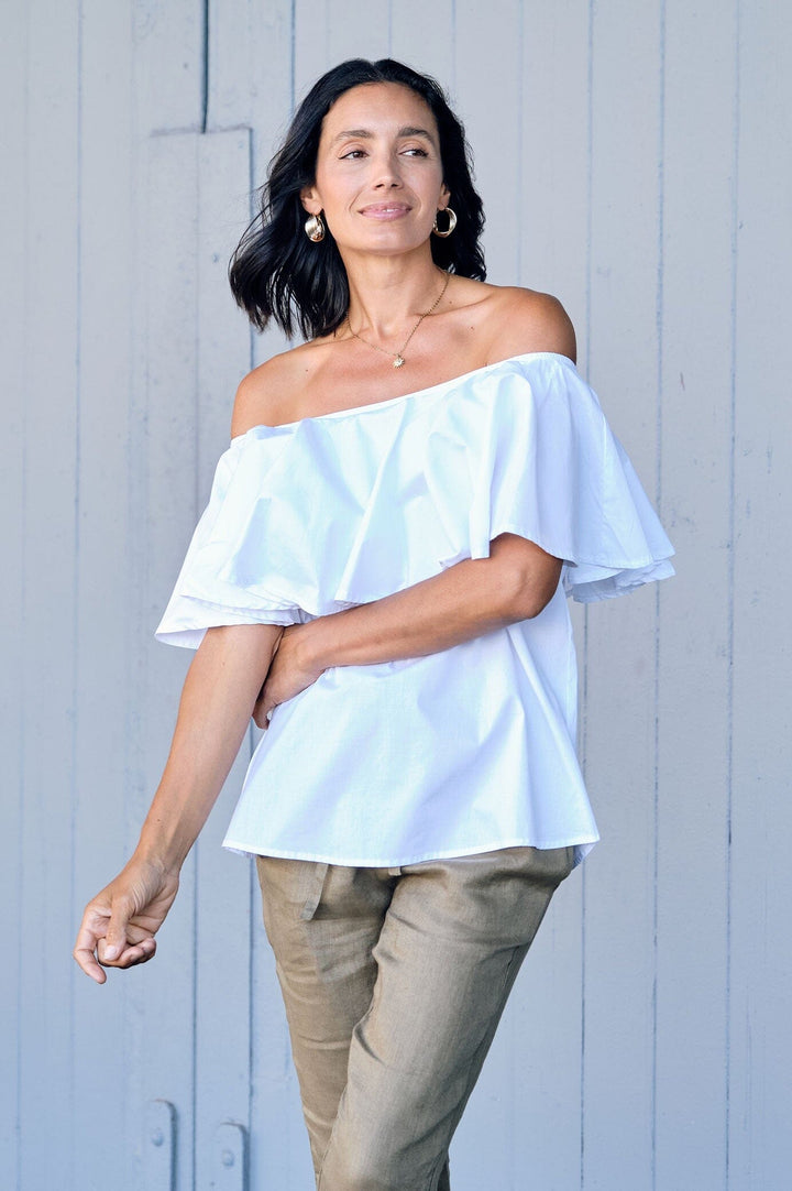 Eva Off Shoulder Top White Tops