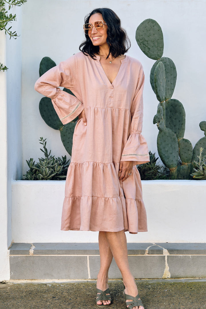 Lucille Musk Linen Dress