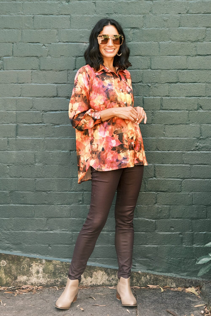 Calista Long Sleeve Collared Shirt Tops