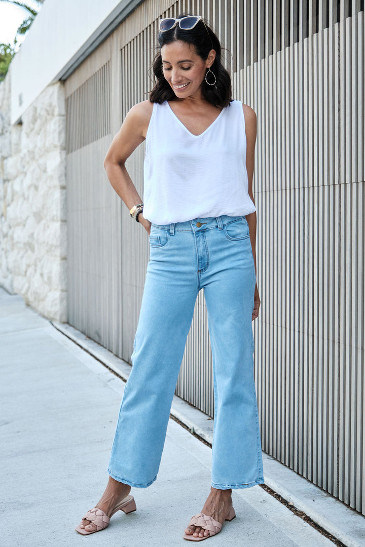 Zoe Sleeveless Top White Tops