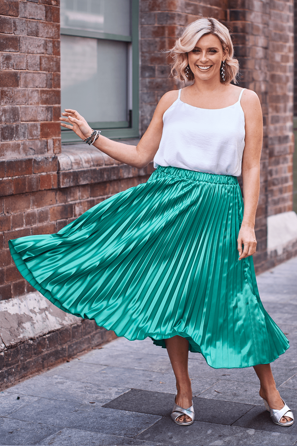 Emmy Pleated Skirt Emerald Skirt