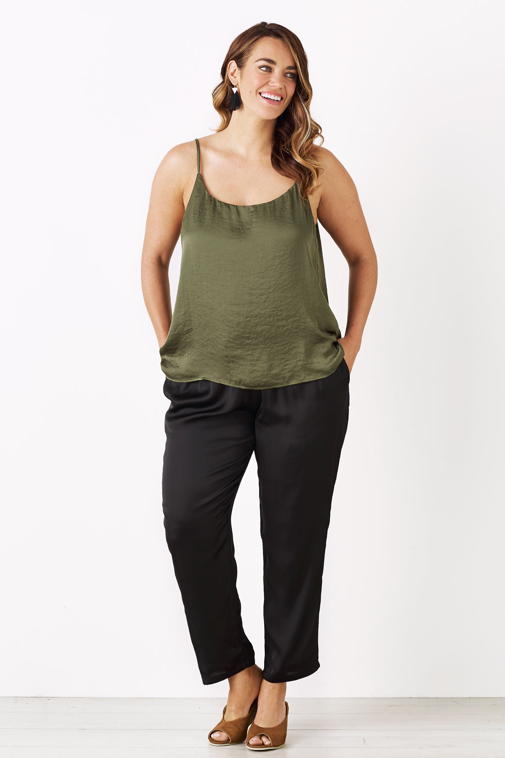 Ana Camisole Top Olive-Pre Order Tops