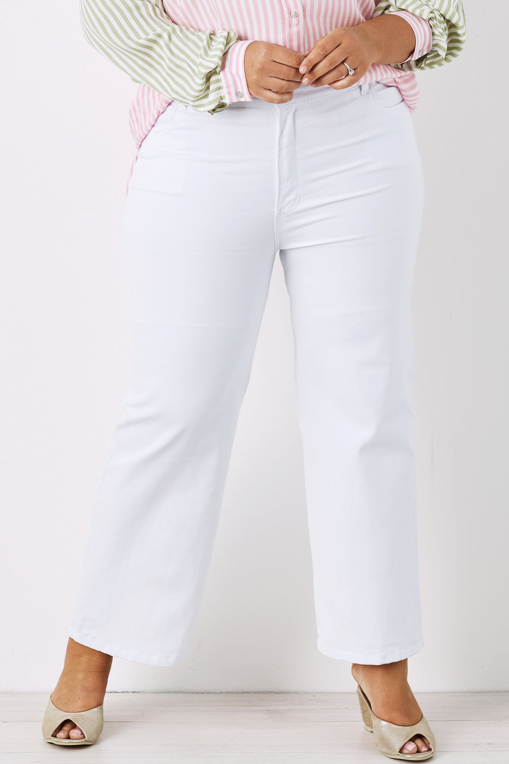 Alyssa Wide Leg Jeans Denim White Pants