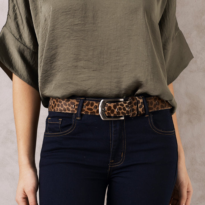 Jeans Belt Giraffe Leather