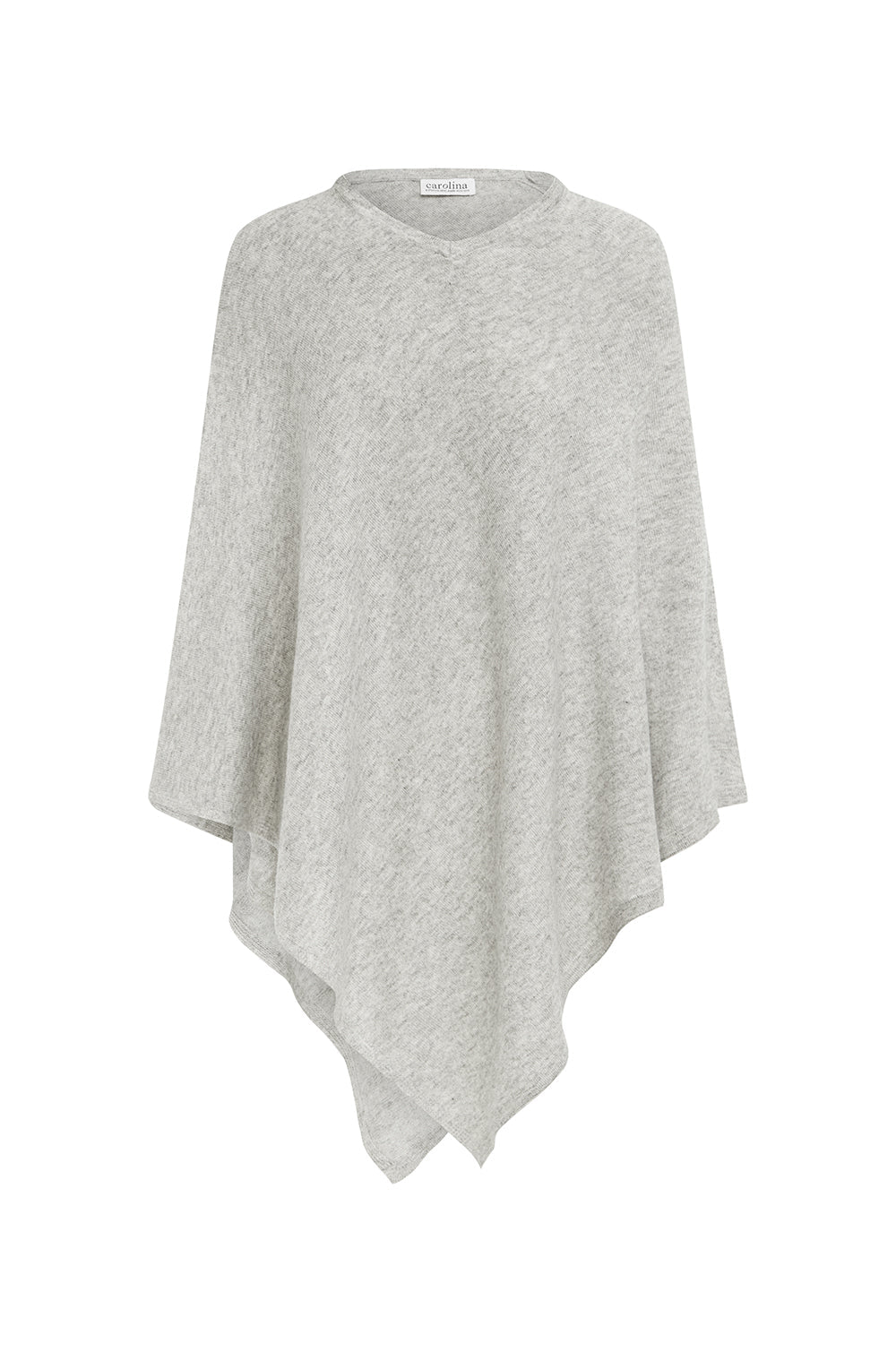Cashmere and Wool Poncho Light Grey Knitwear