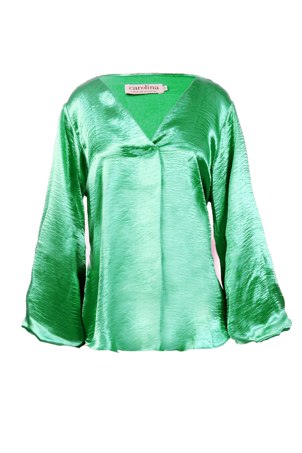 Charlotte V-Neck Long Sleeve Top Emerald Tops