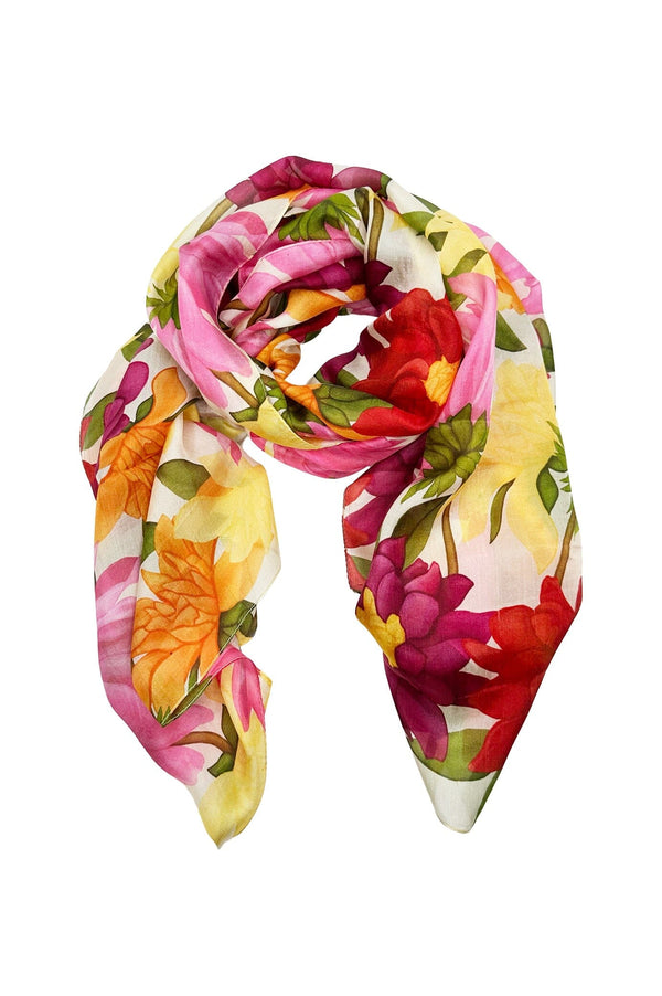 Chrisanta Floral Silk Scarf Scarves