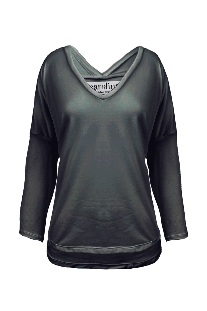 Erica Essential Long Sleeve Top Charcoal Tops