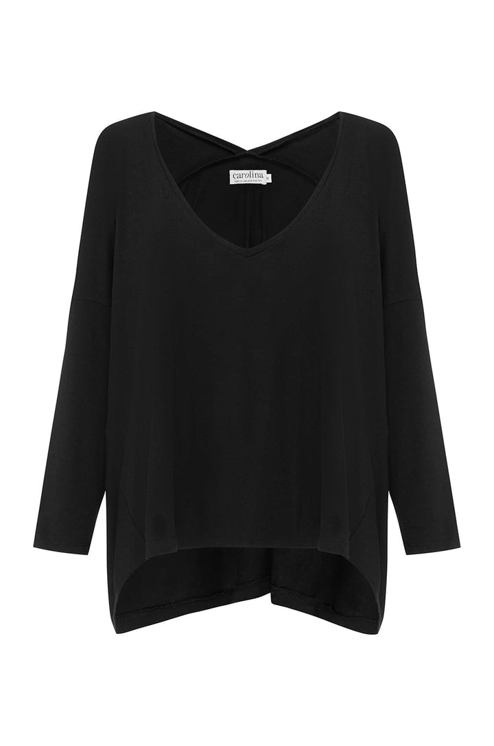 Erica Essential Long Sleeve Top Black Tops