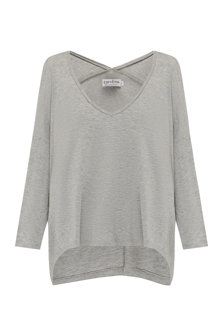 Erica Essential Long Sleeve Top Grey Tops