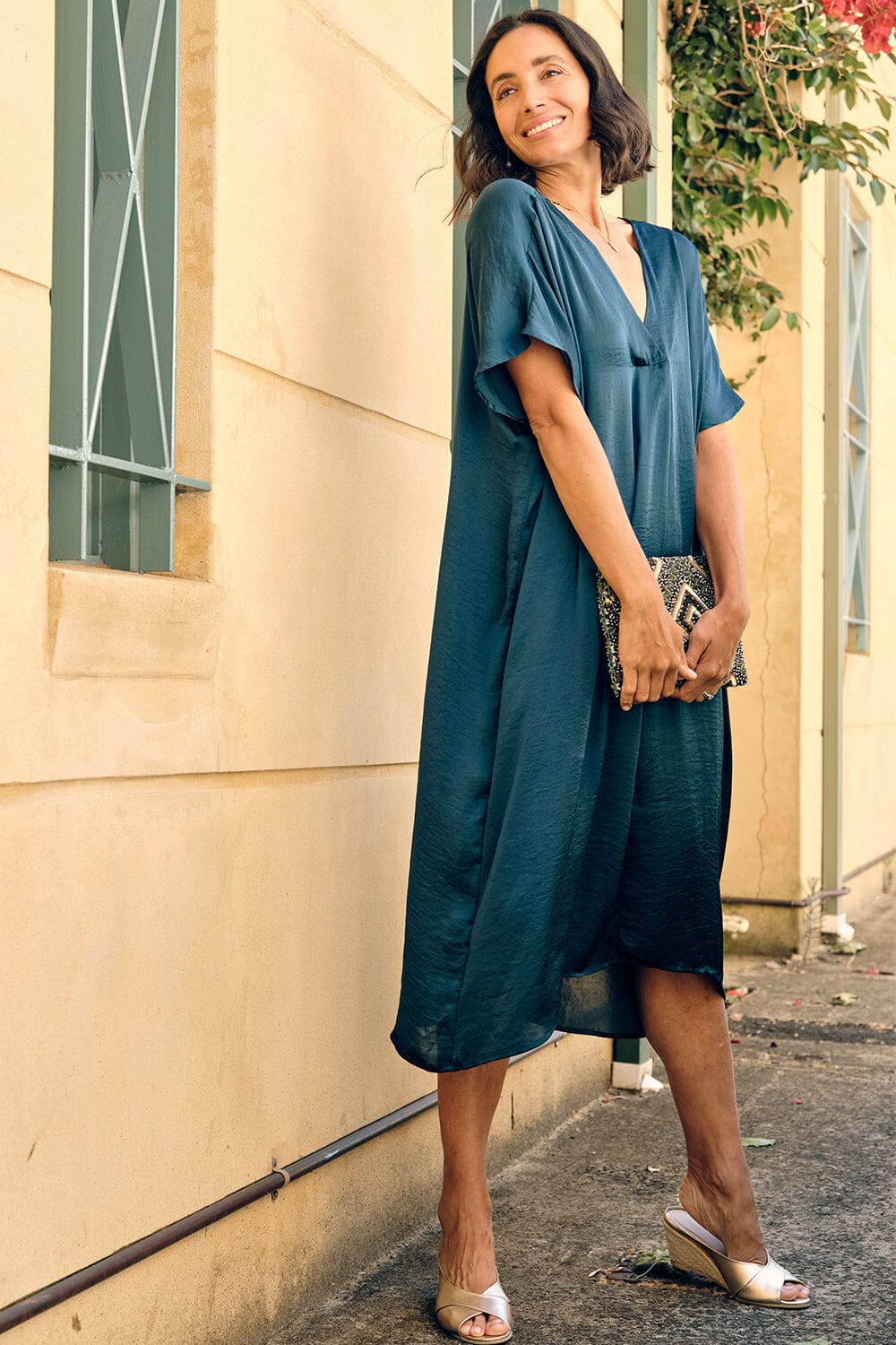 V Neck Tunic Forest Green 