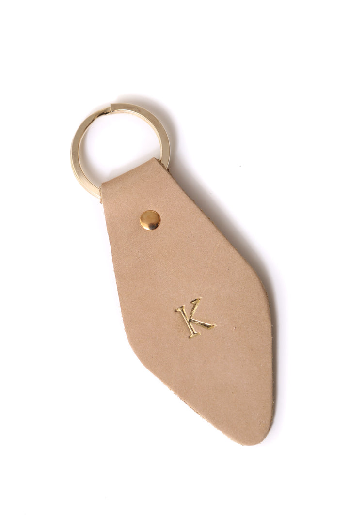 Diamond Leather Keyring Nude Keyrings & Tags