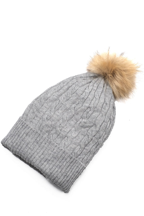Cashmere and Wool Beanie Light Grey Beanie