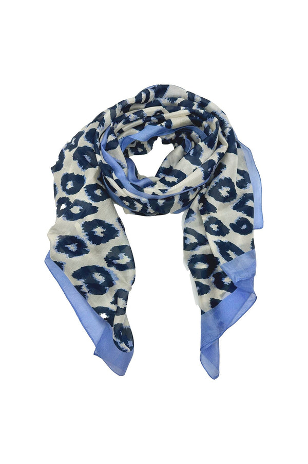 Lionnia Navy and Lilac Silk Scarf Scarves